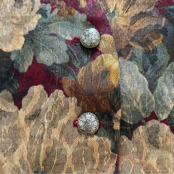 Vintage 80s Ardmore Floral Brocade Vest | Made in USA | Size Medium - Picture 3 of 6